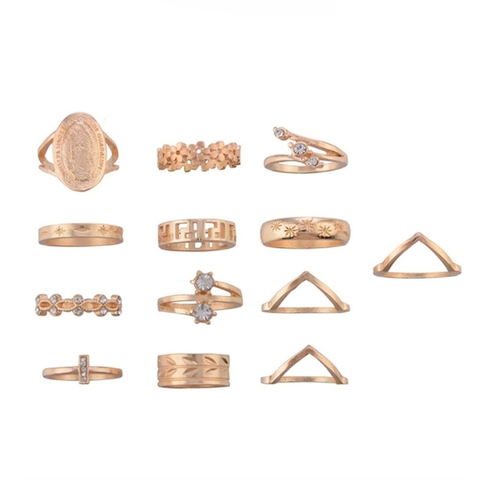 ๐15pc Virgin Mary Fatima Hwart Gold Ring Se - Picture 5 of 8